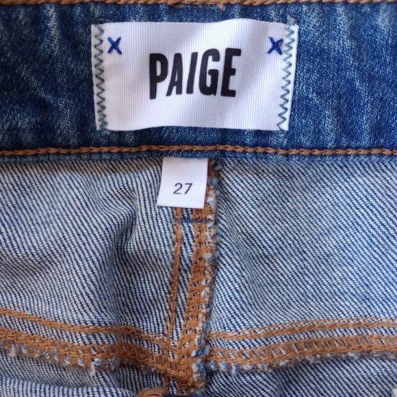 Paige Women's Capri Crop Raw Hem Blue Size 27 - Picture 3 of 6